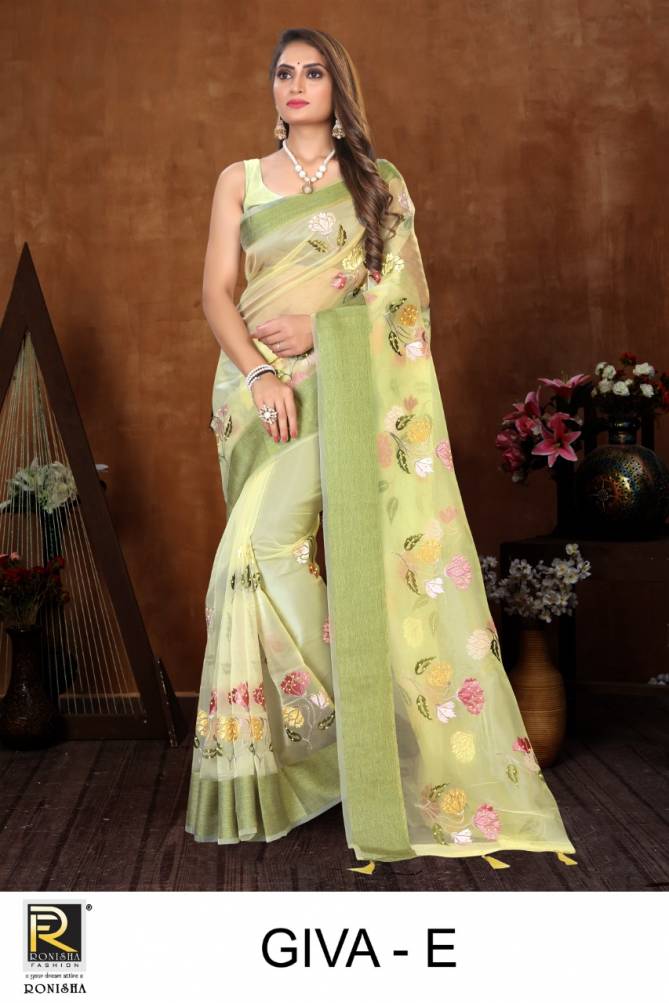 Ronisha Giva New Exclusive Wear Designer Organza Saree Collection